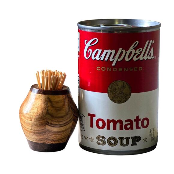 Handmade Toothpick Holder of Marquetry Pieced and Turned Wood - Picture 7 of 8